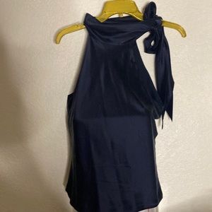 Ralph Lauren Halter Top w/ Side Bow Shell 100% Silk Lining 100% Polyester Size 6